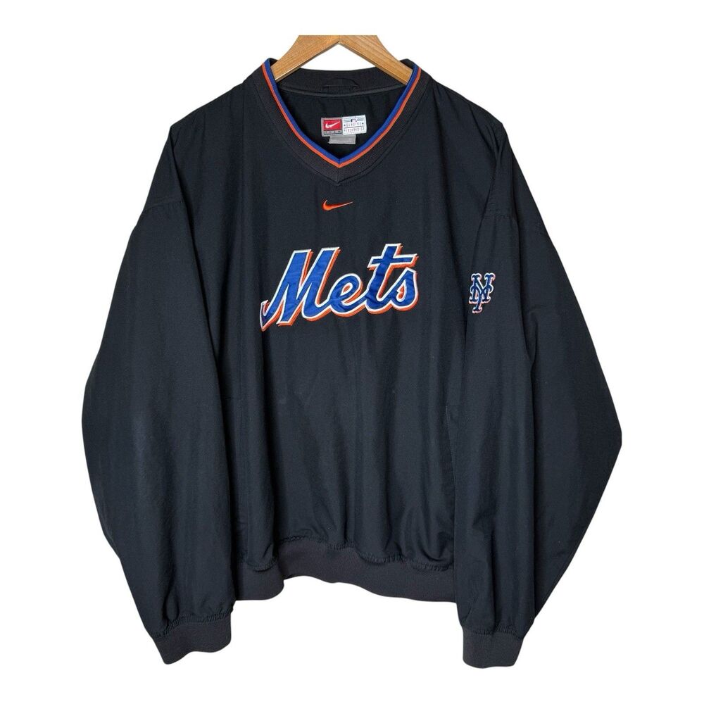 Vintage New York Mets Windbreaker Center Swoosh Pullover Baseball Mens Large